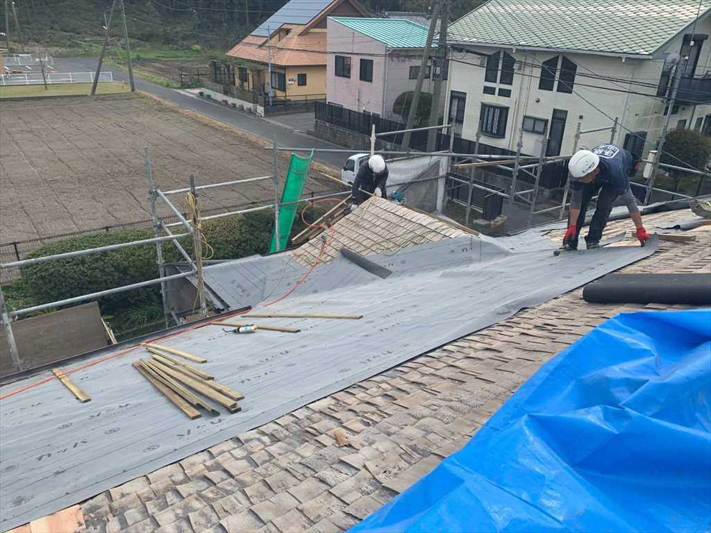 屋根葺き替え工事：鹿屋市大浦町 O様邸