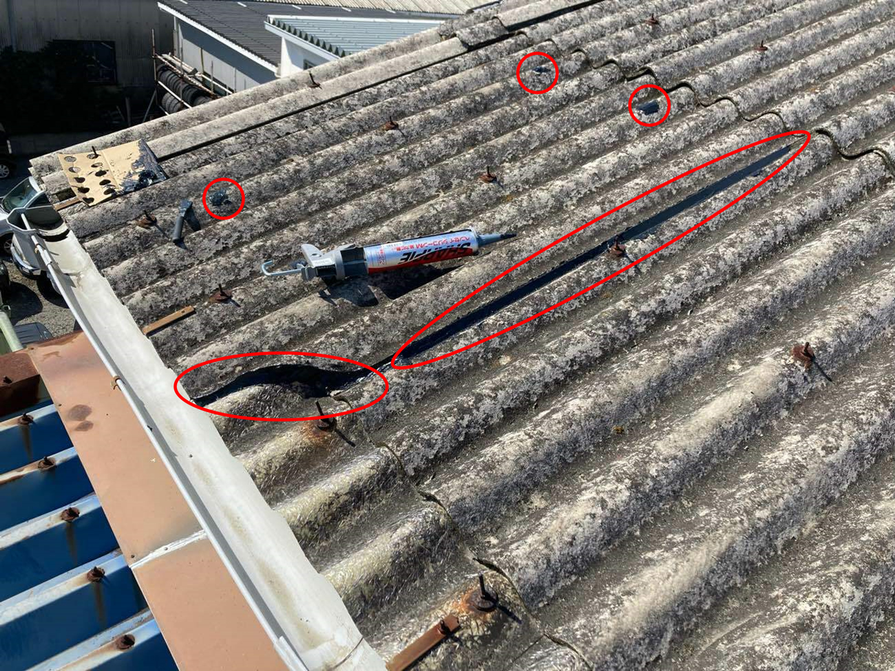 外壁塗装工事＆スレート屋根補修工事：鹿児島市東開町　工場K様／施行中