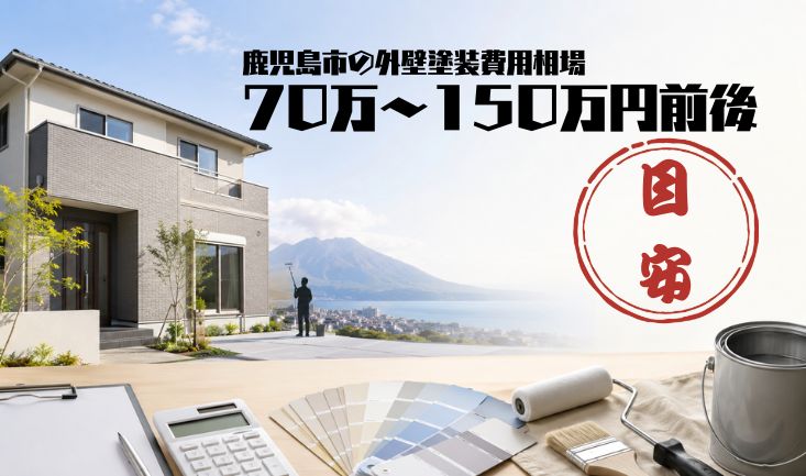 鹿児島市の外壁塗装費用は70万〜150万円前後が目安